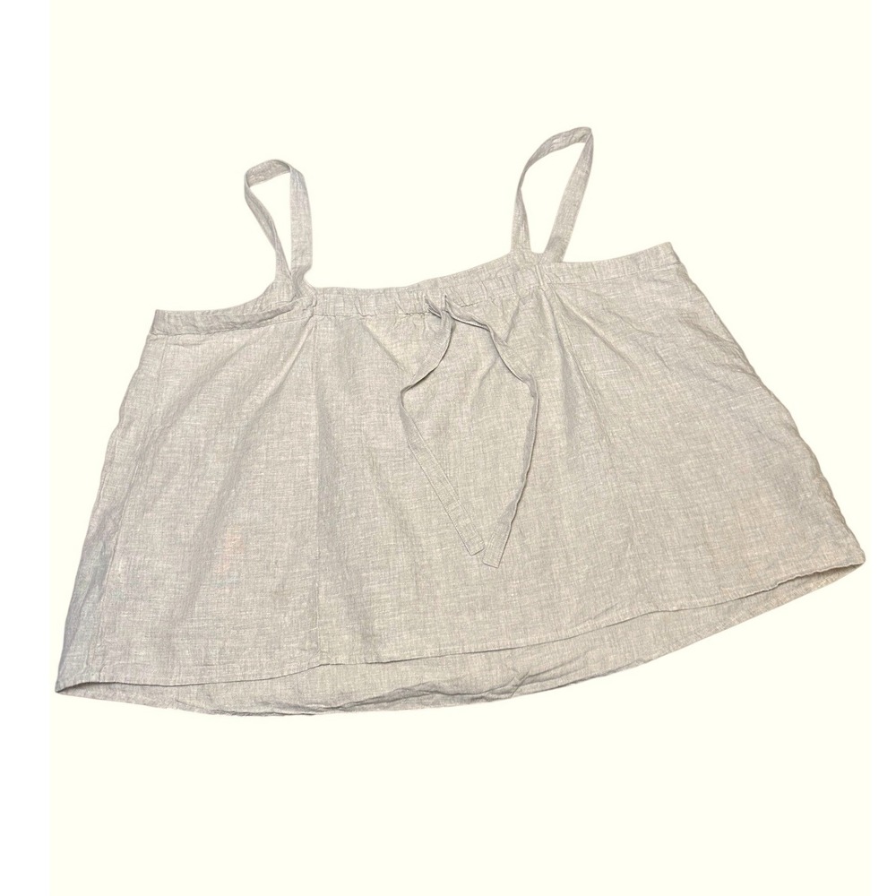 J.Crew Womens Coastal Linen Pintuck Sleeveless Cami Top Beige 3X Summer Boho - Picture 8 of 10